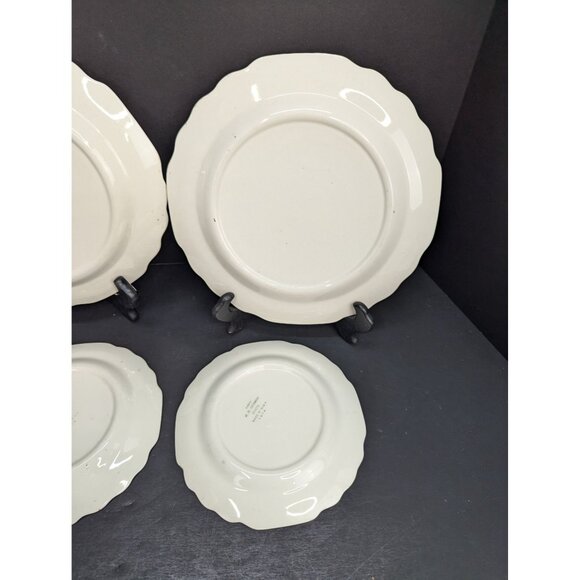 LIDO W.S. George White Made in The U.S.A. Peach Blossom Vintage Dishware 4 Piece - Picture 9 of 11